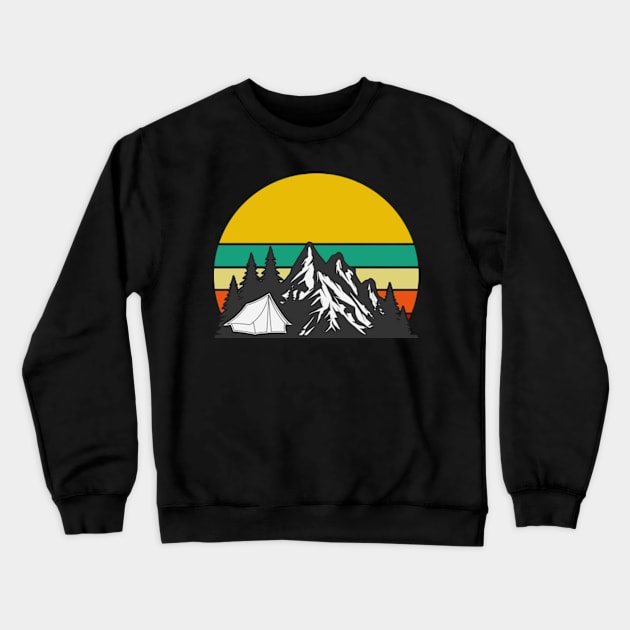 Mountains Retro Crewneck Sweatshirt by Hashop